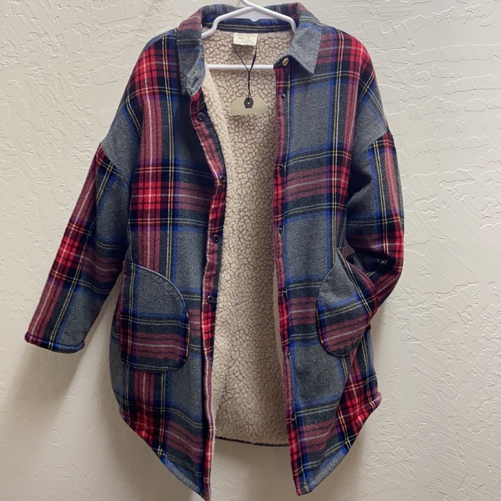 ZARA GIRLS Casual Collection Flannel Coat Size 6